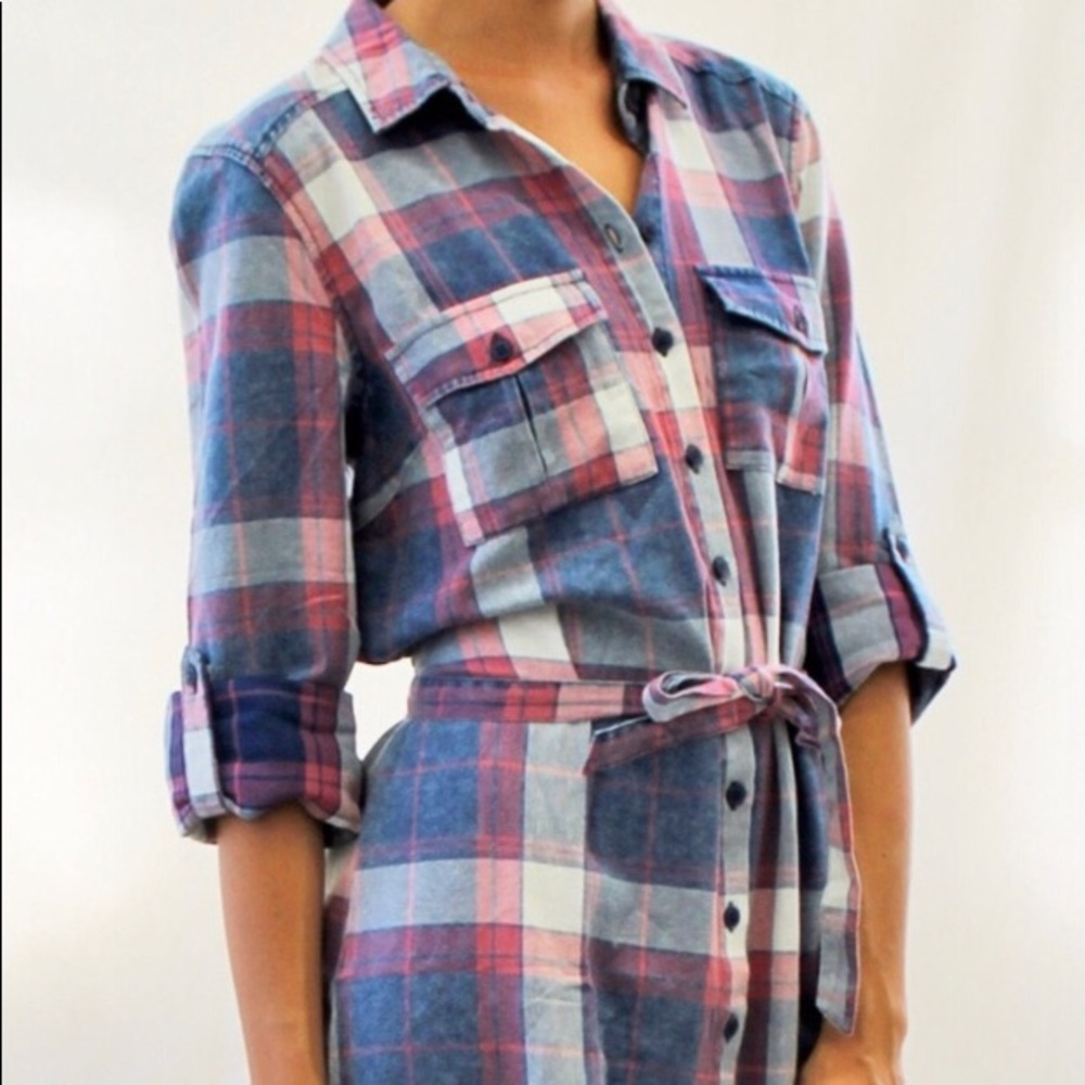 NWT Plaid Shirt Dress